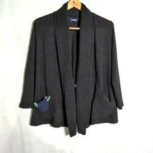 Izod Ladies single snap Jacket Blue Flower details sz M